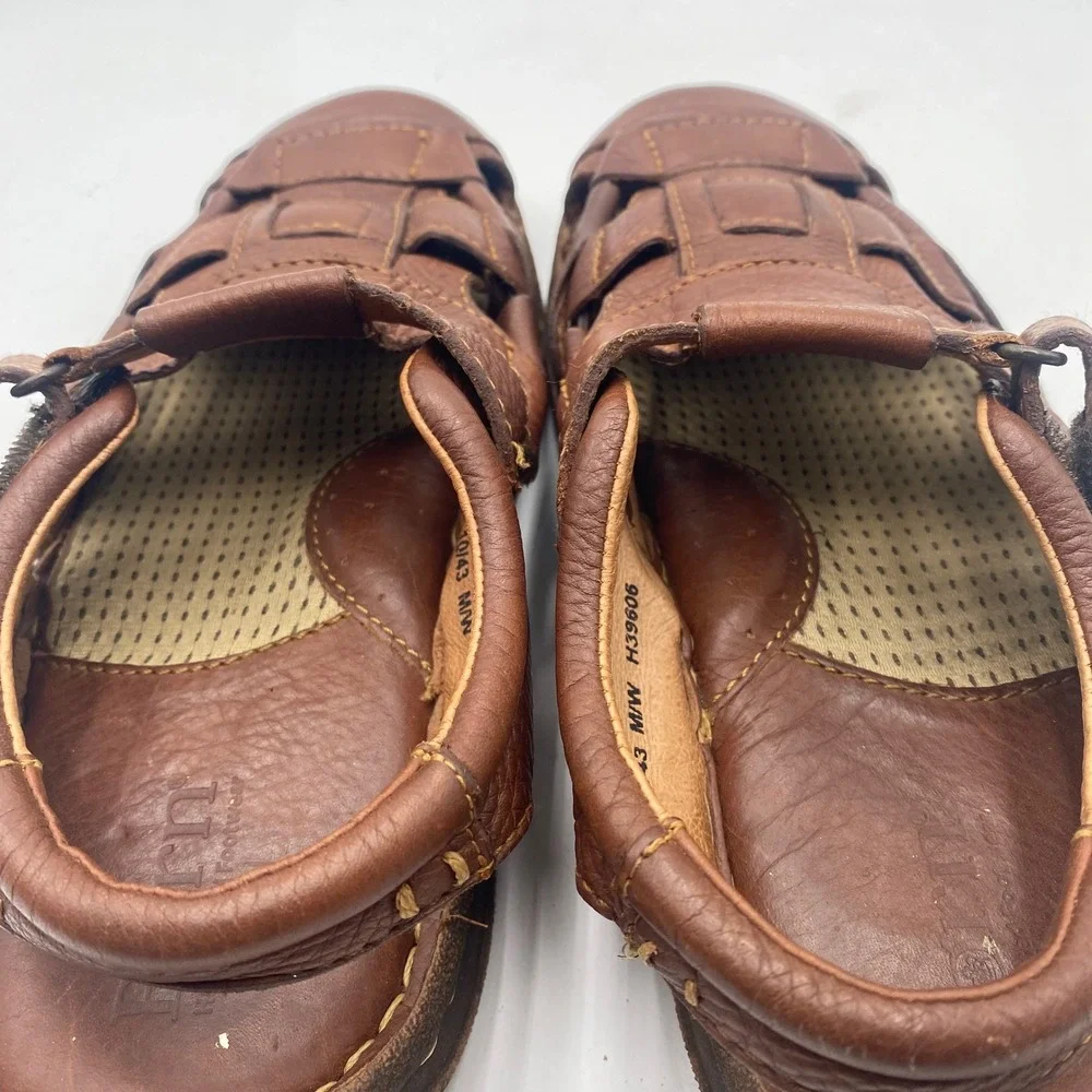 Born H39606 Fisherman Sandals Mens 10 43 Brown Leather Handcrafted Rugged Casual
